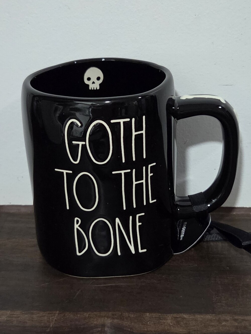 Rae Dunn Goth to the Bone Black Ceramic Coffee Mug